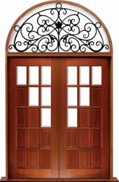 15 panel diagonal: door in frame