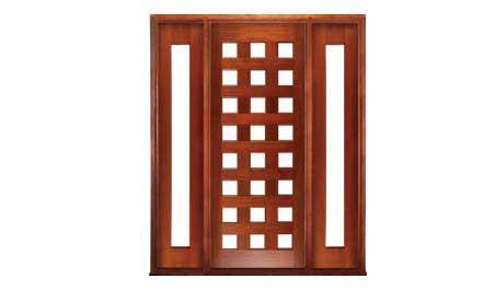 24 glazed panel: single door +  two sidelights