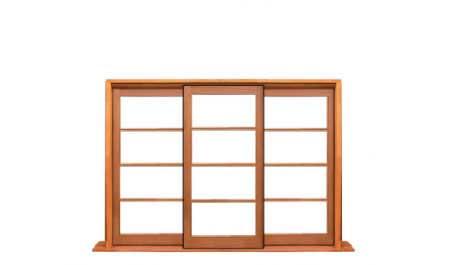 4 light horizontal: three sash window (1 sliding)