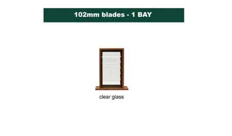 102 mm blades  450 mm width  clear glass louvre: single gallery
