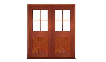 hampton cross brace 4 light: double door