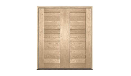 horizontal plank oak: double door