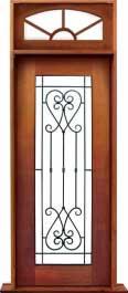 iron grille: double door + sidelight on left
