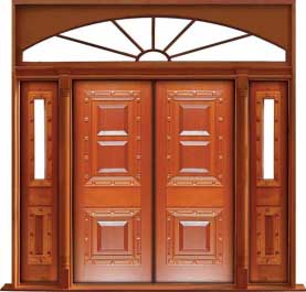 mediterranean: single door + sidelight on left