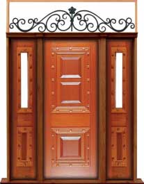 mediterranean: single door + sidelight on left