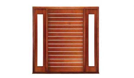 metallic strip pivot: single door +  two sidelights