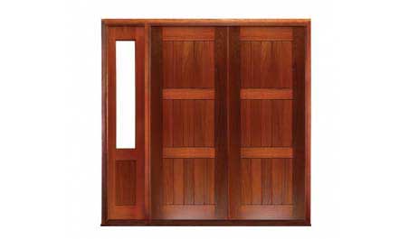 plank & rail: double door + sidelight on left