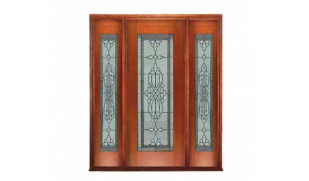 regent leadlight: single door +  two sidelights