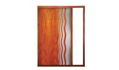 shimmer pivot: single door + fixed glass on right