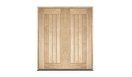 vertical plank oak: double door