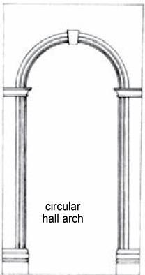 Colonial circular hall arch